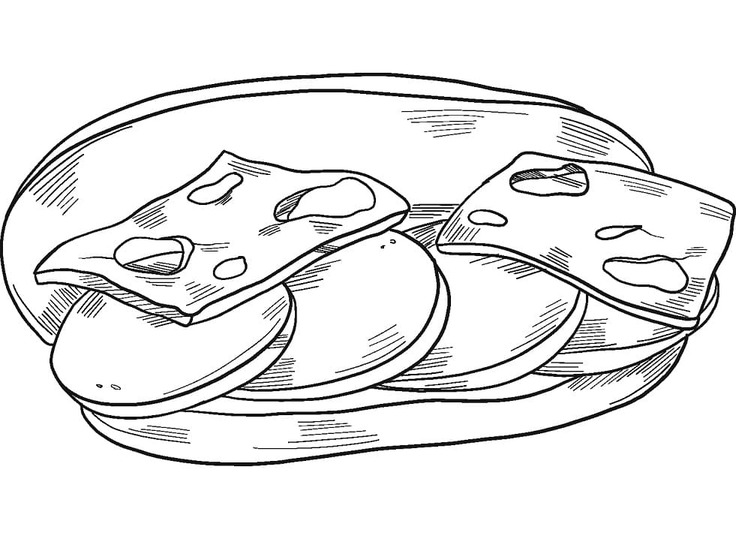 Sendvič zdarma omalovánka