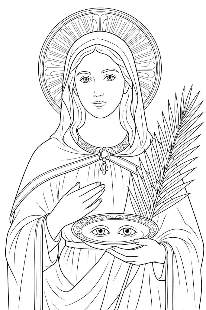 Svatá Lucie k vytisknutí omalovánka