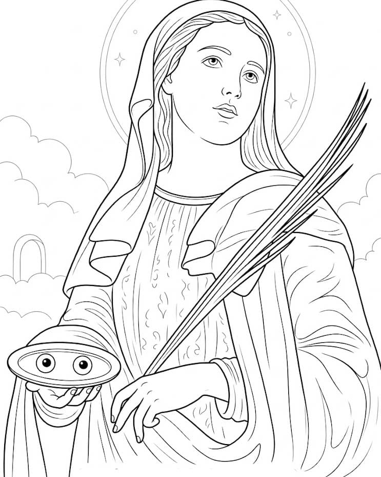 Svatá Lucie pro děti omalovánka