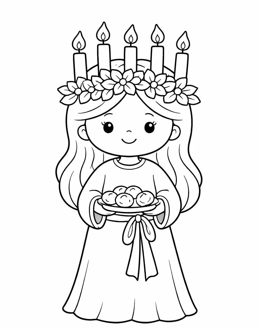 Svatá Lucie prostý tisknutelné omalovánka