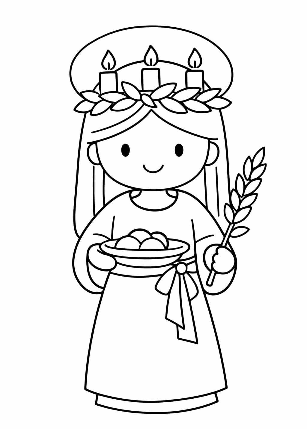 Svatá Lucie tisknutelné omalovánka