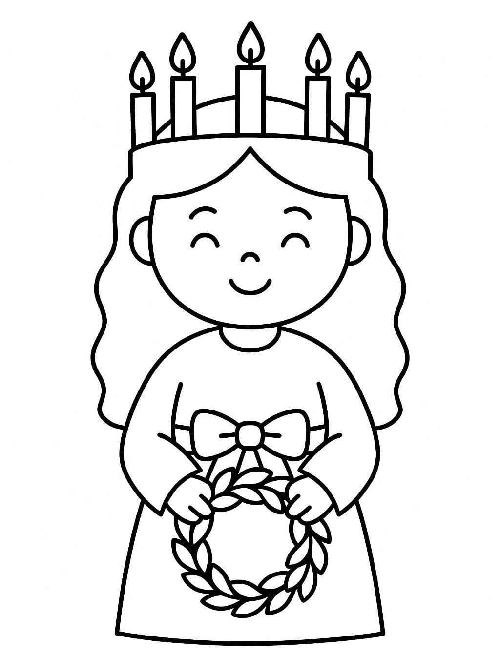 Svatá Lucie základní tisknutelné omalovánka