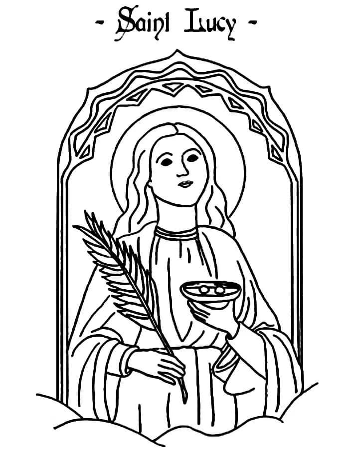 Svatá Lucie zdarma snadný tisknutelné omalovánka