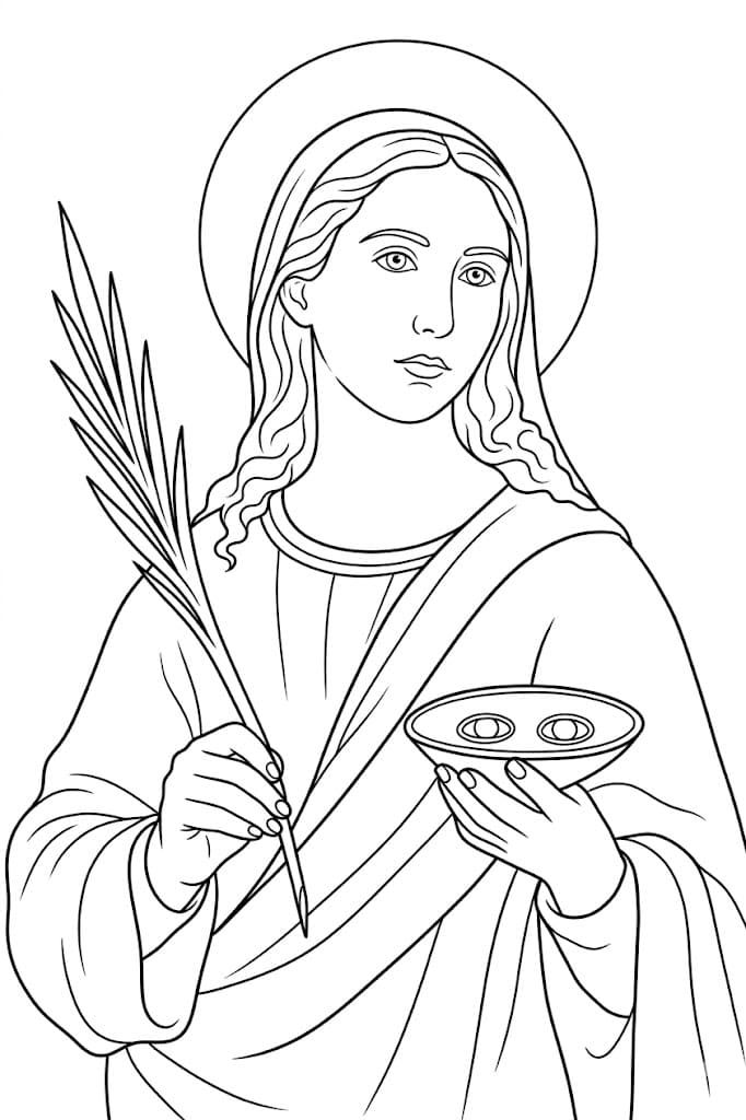 Svatá Lucie omalovánky