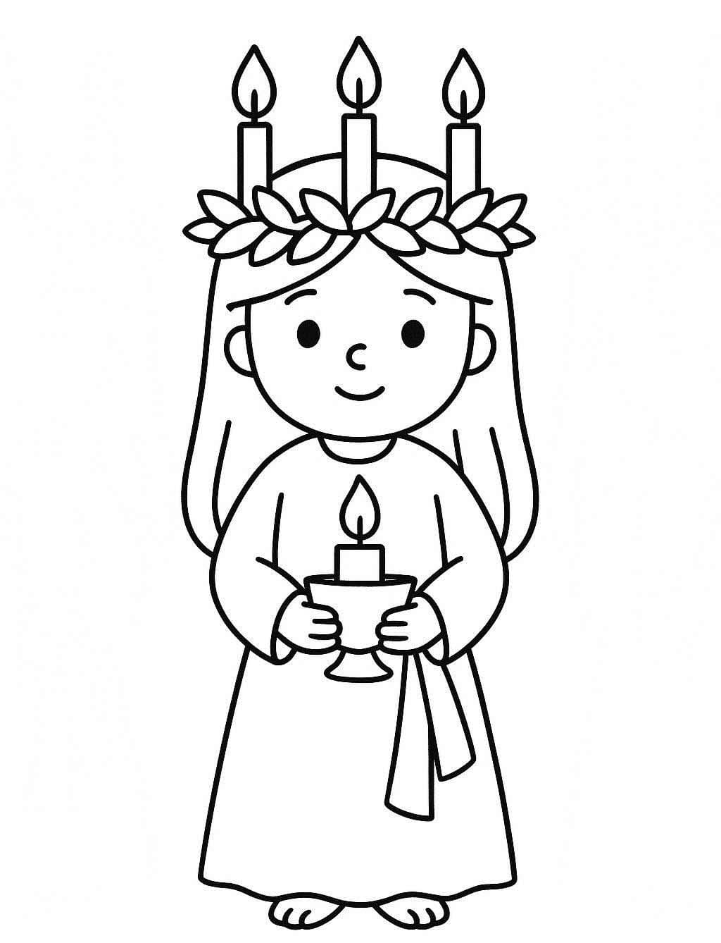 Svatá Lucie zdarma základní omalovánka