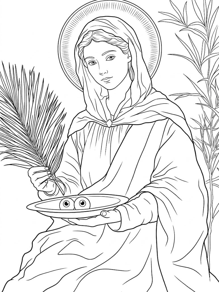 Svatá Lucie zdarma omalovánka