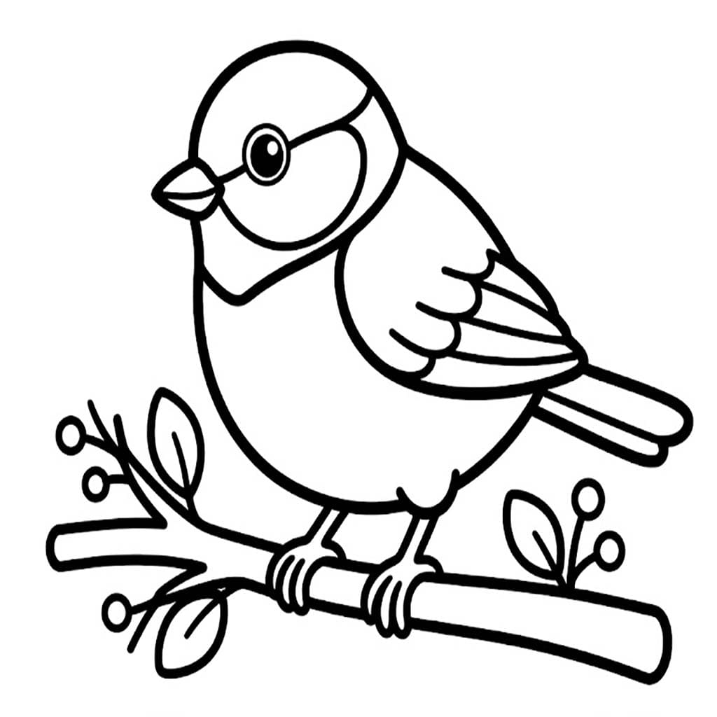 Sýkora pro děti omalovánka