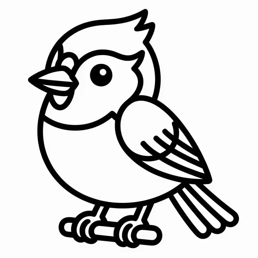Sýkora zdarma prostý tisknutelné omalovánka