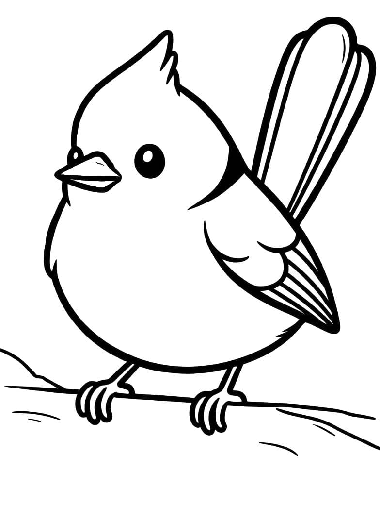 Sýkora zdarma základní tisknutelné omalovánka