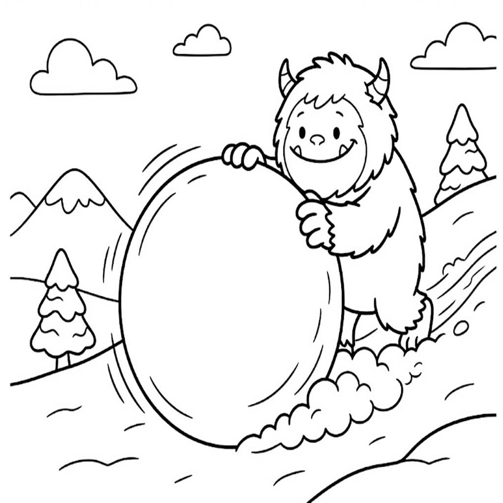 Yetti k vytisknutí omalovánka