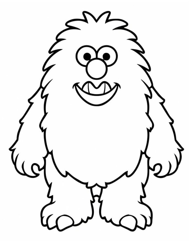 Yetti pro děti omalovánka