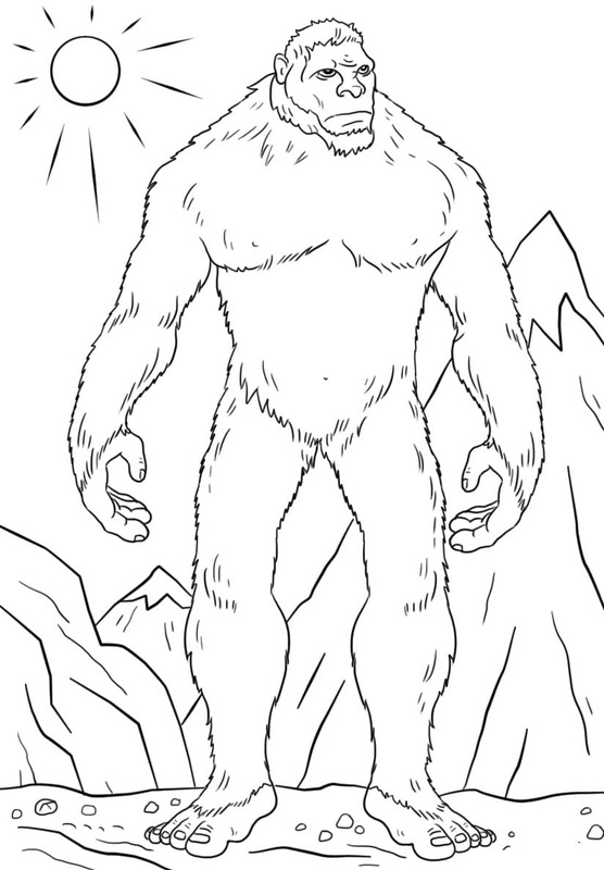 Yetti snadný tisknutelné omalovánka