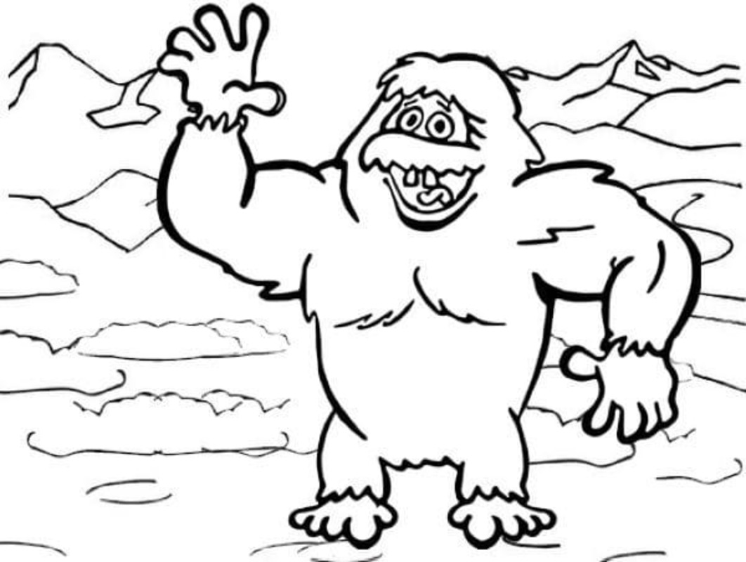 Yetti zdarma pro děti omalovánka