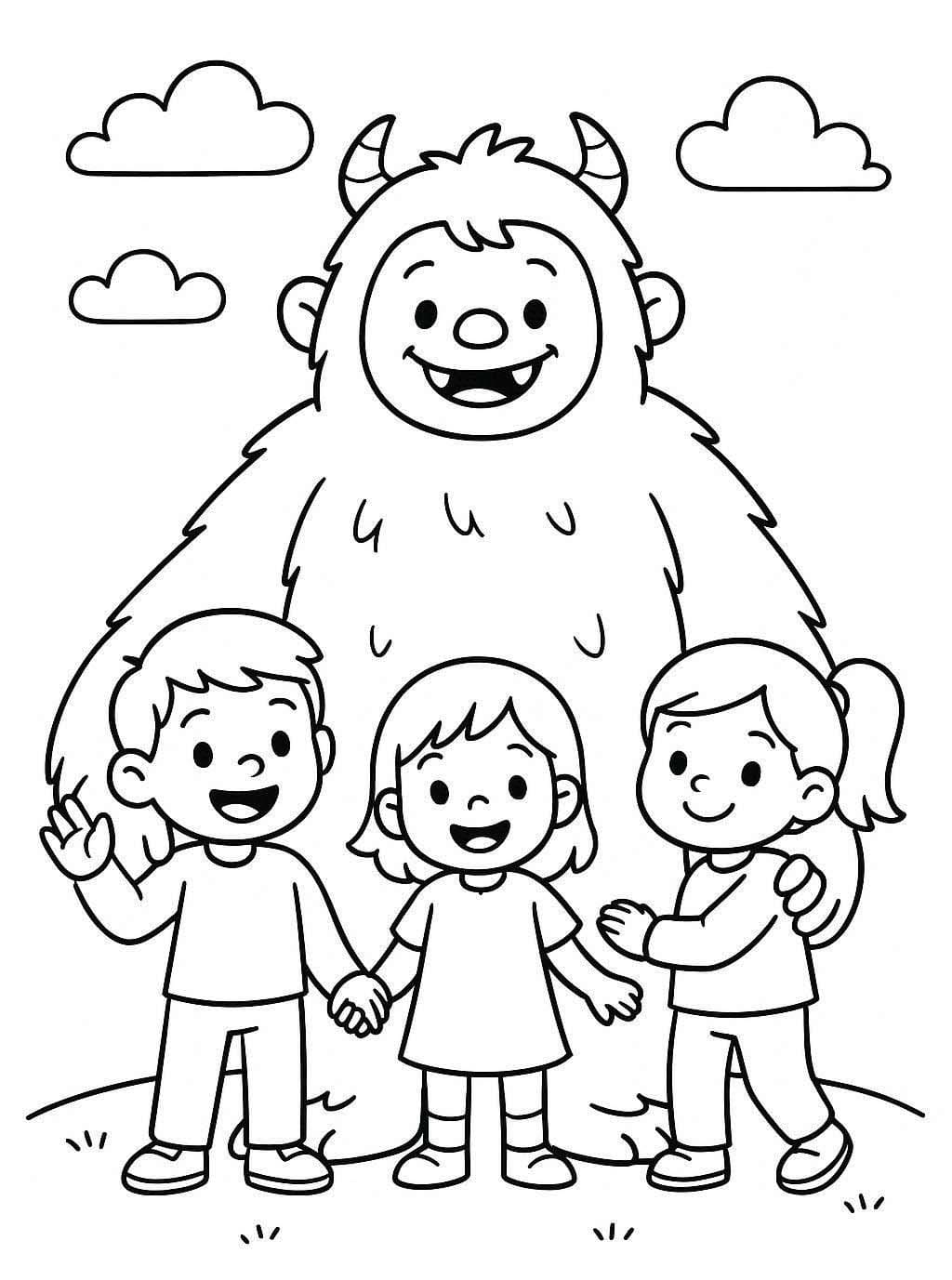 Yetti zdarma prostý tisknutelné omalovánka