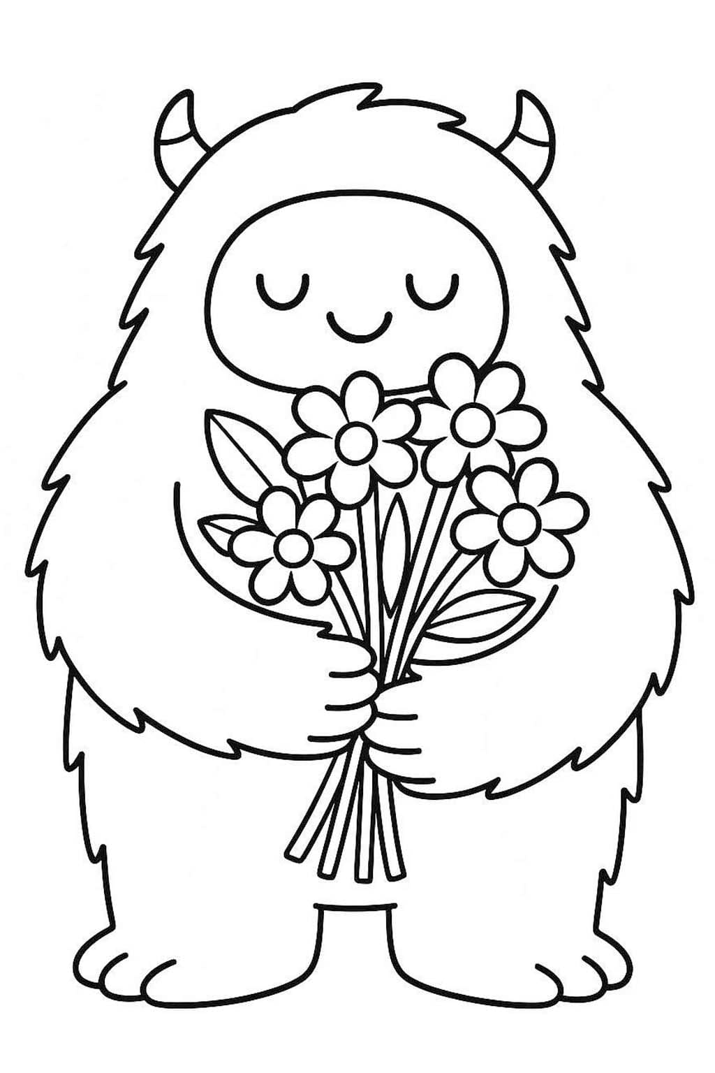 Yetti zdarma prostý omalovánka