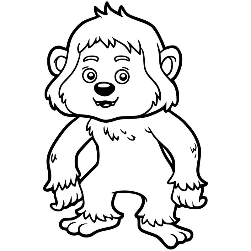 Yetti zdarma snadný tisknutelné omalovánka