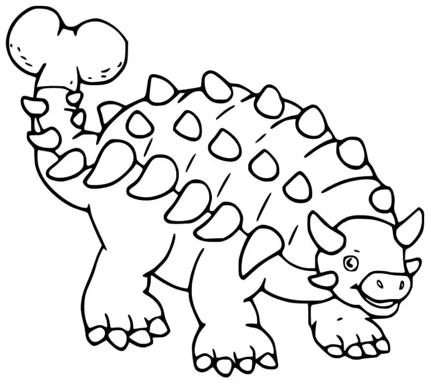 Ankylosaurus k vytisknutí zdarma omalovánka