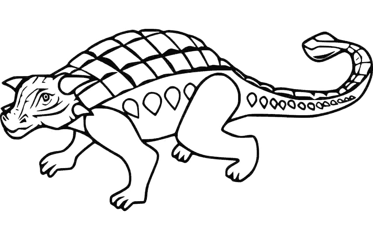 Ankylosaurus pro děti omalovánka