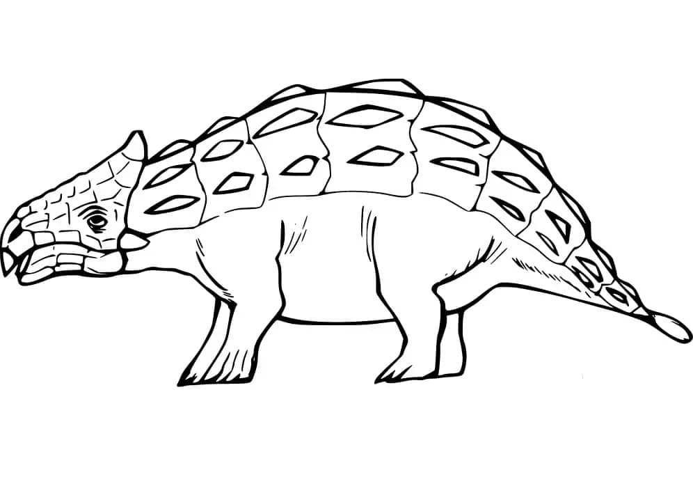 Ankylosaurus snadný tisknutelné omalovánka