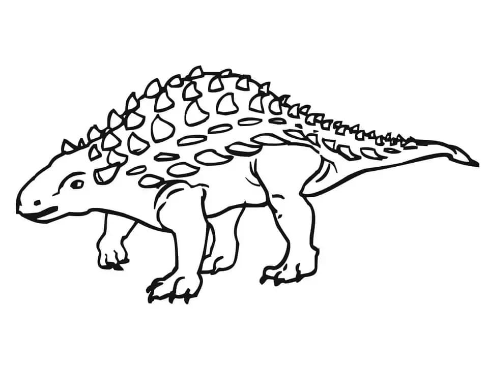 Ankylosaurus tisknutelné pro děti omalovánka