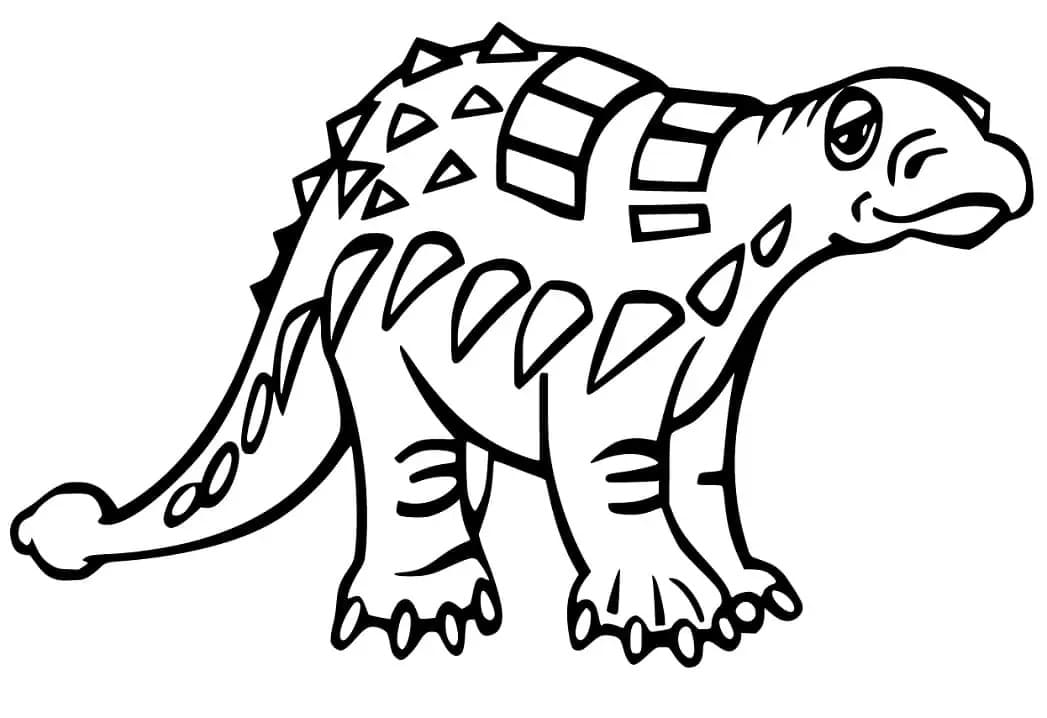 Ankylosaurus tisknutelné omalovánka