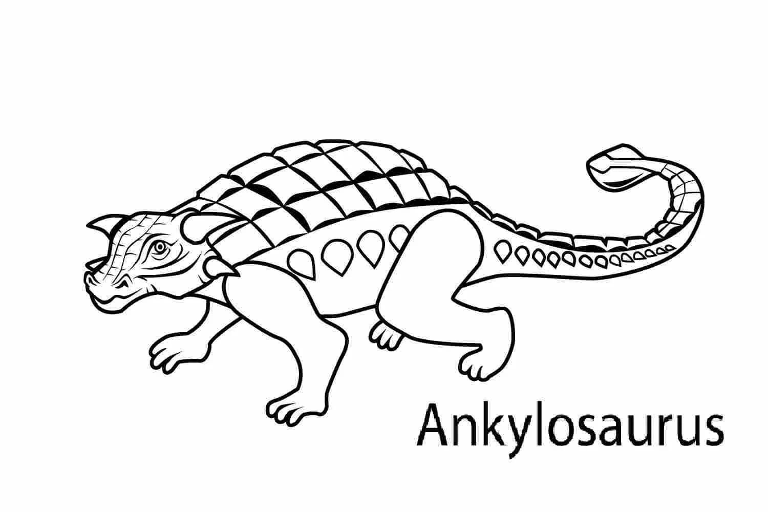 Ankylosaurus základní tisknutelné omalovánka