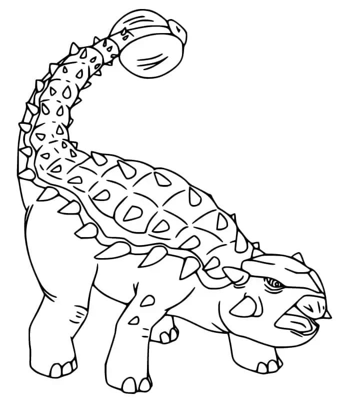 Ankylosaurus zdarma pro děti omalovánka