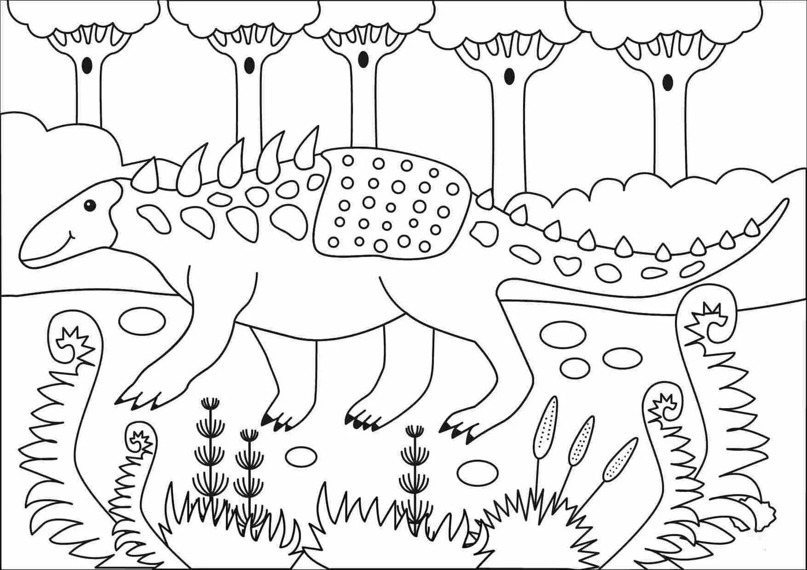 Ankylosaurus zdarma základní tisknutelné omalovánka