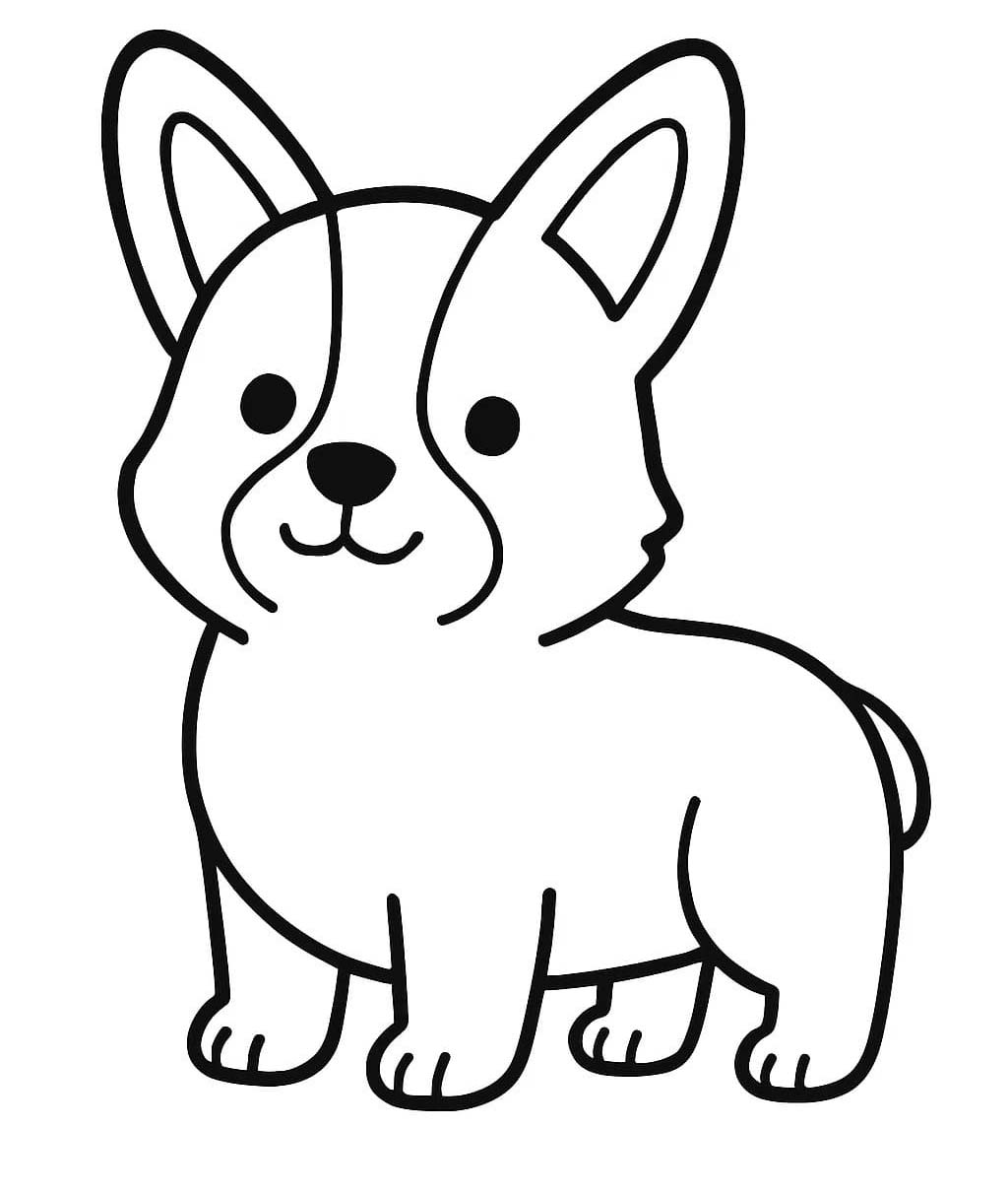 Corgi pro děti omalovánka