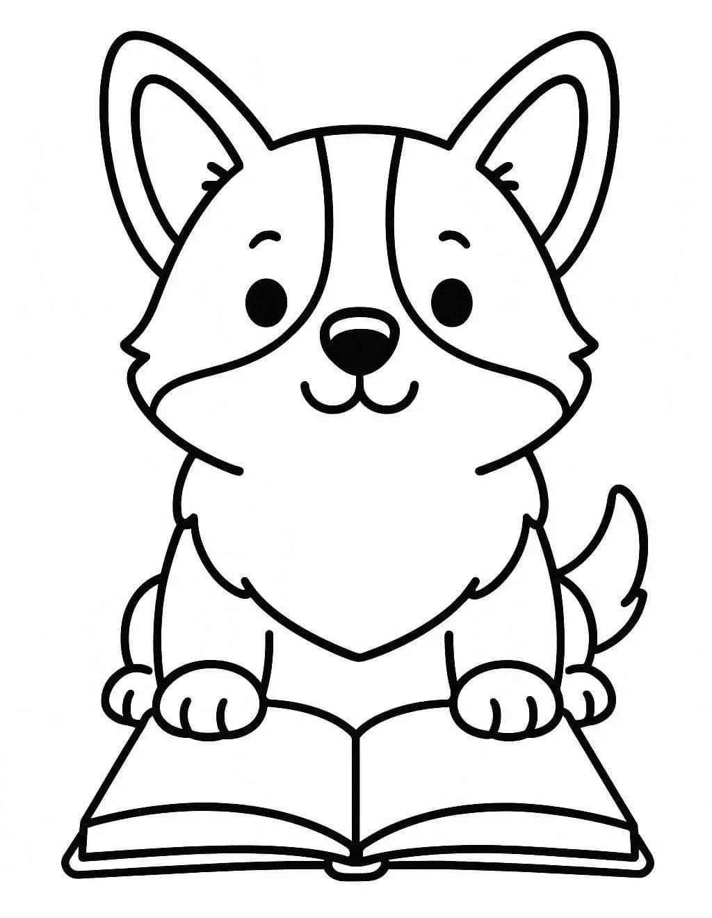 Corgi snadný tisknutelné omalovánka