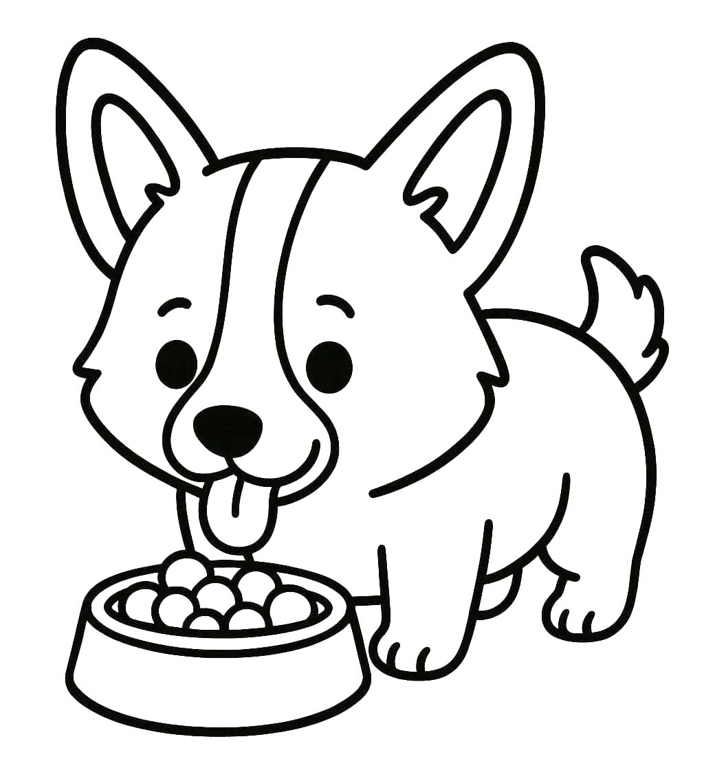 Corgi tisknutelné pro děti omalovánka