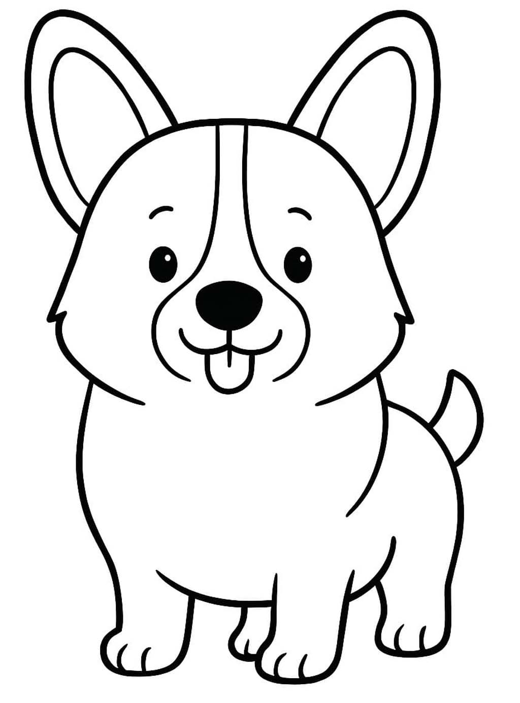 Corgi zdarma prostý tisknutelné omalovánka