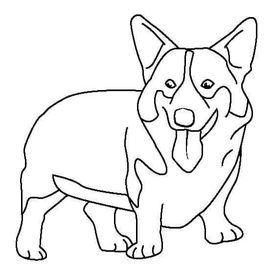 Corgi zdarma snadný tisknutelné omalovánka