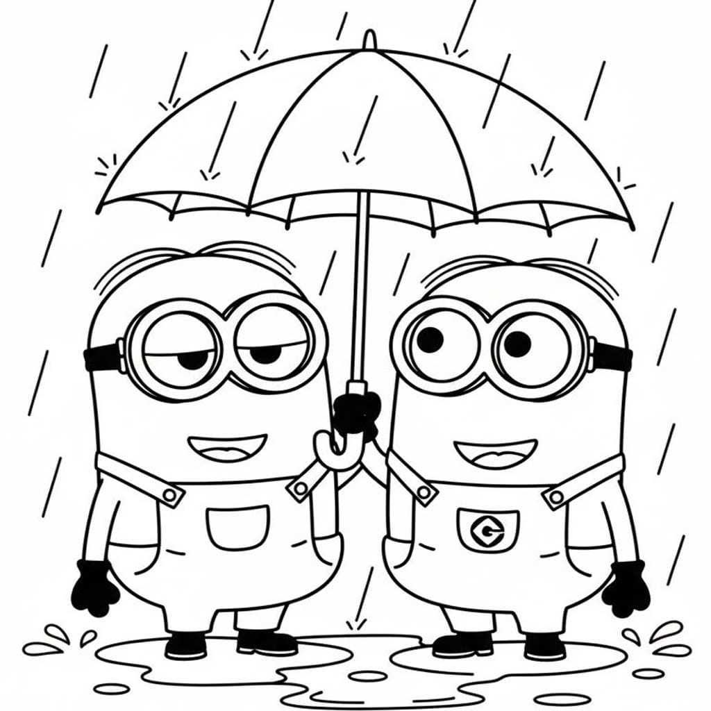 Déšť k vytisknutí zdarma omalovánka