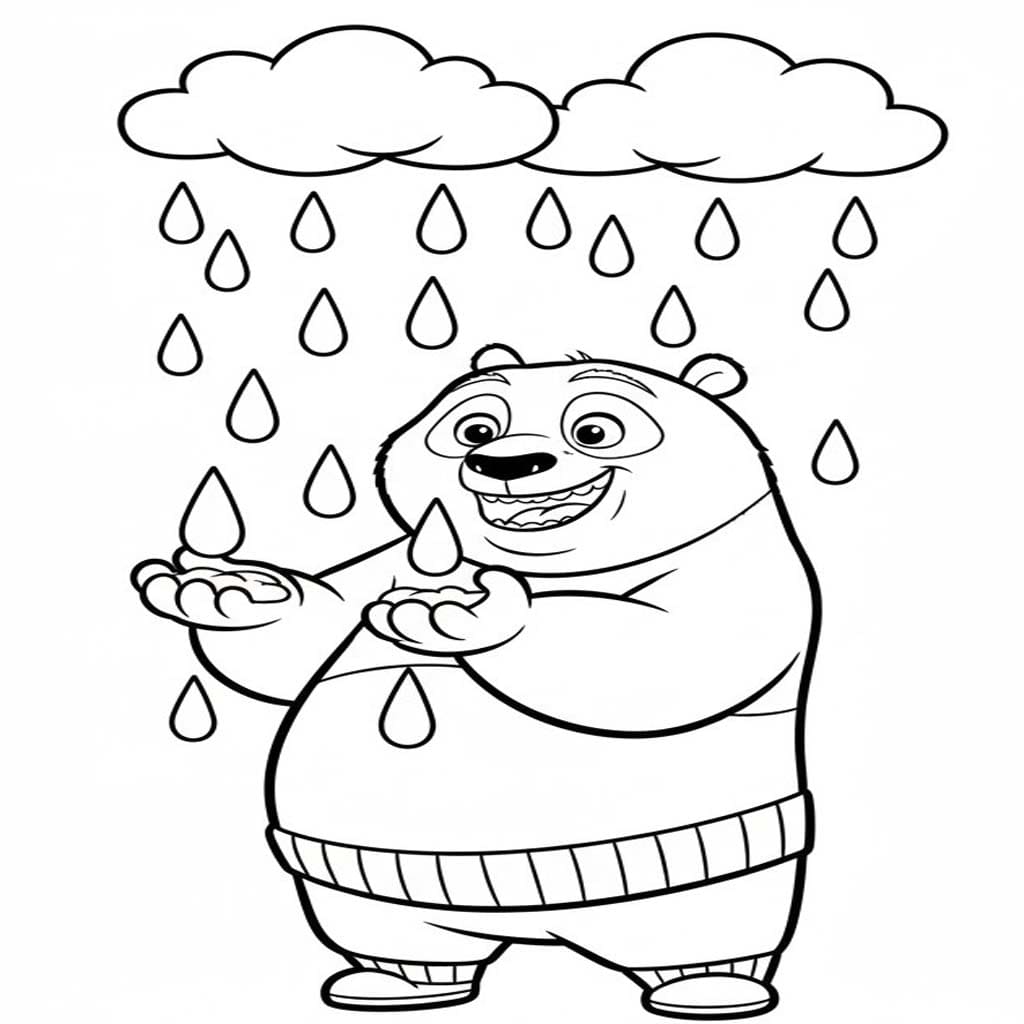 Déšť pro děti omalovánka