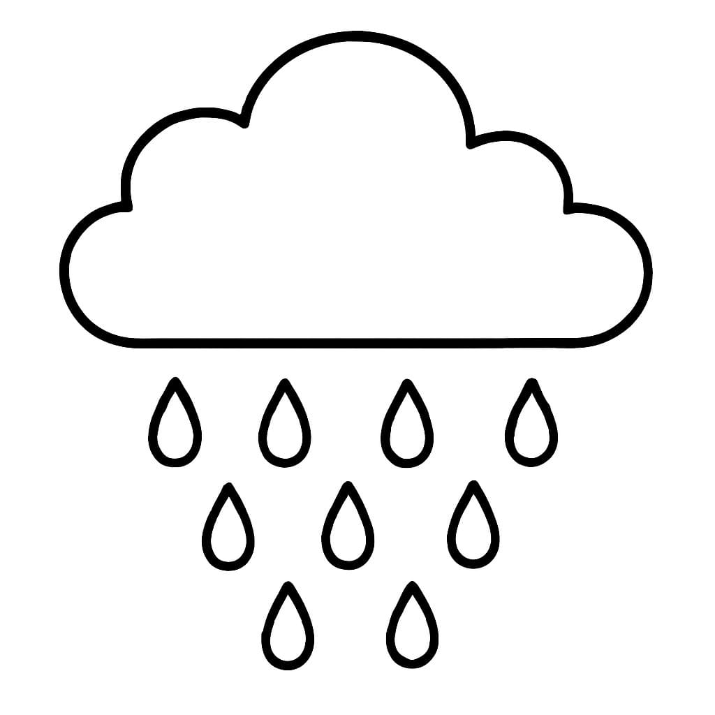 Déšť prostý tisknutelné omalovánka