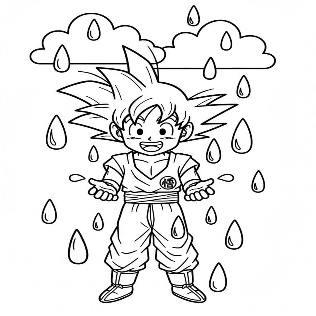 Déšť snadný tisknutelné omalovánka