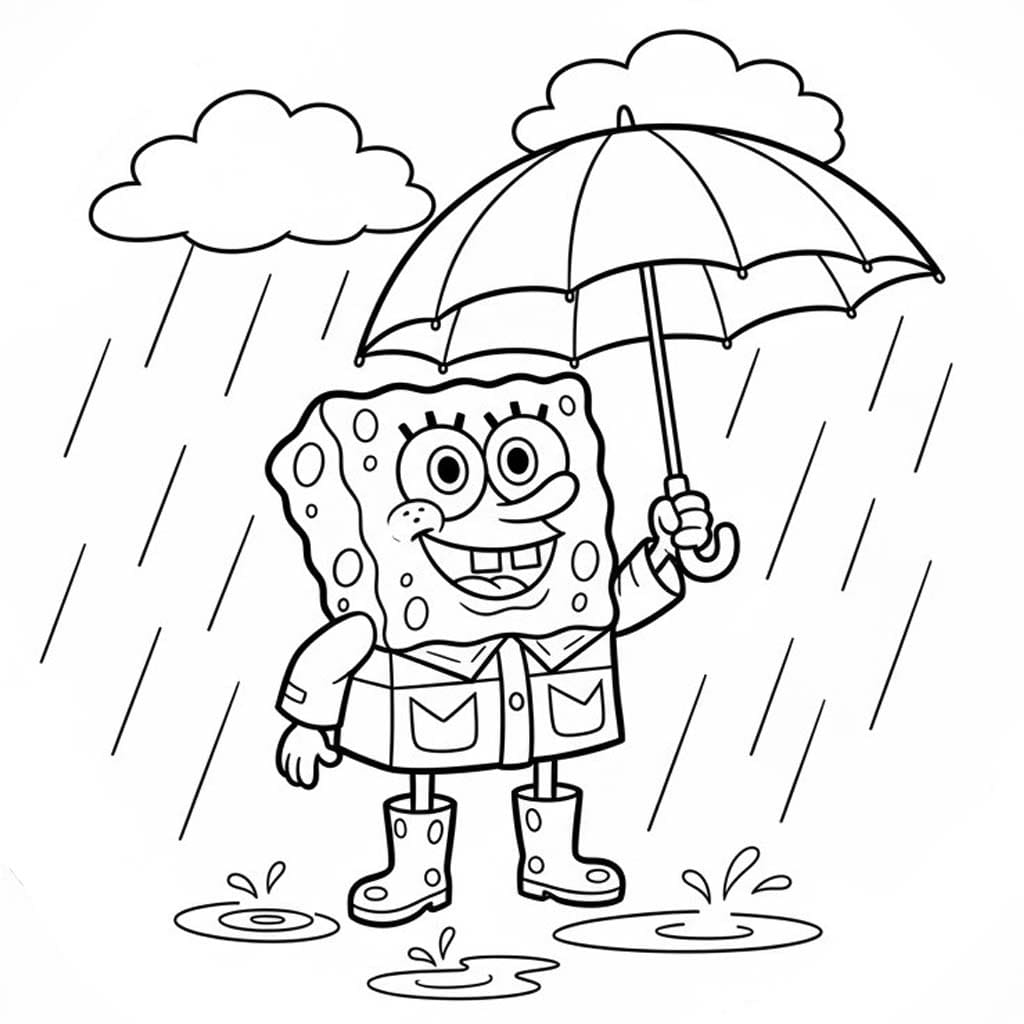Déšť zdarma pro děti omalovánka