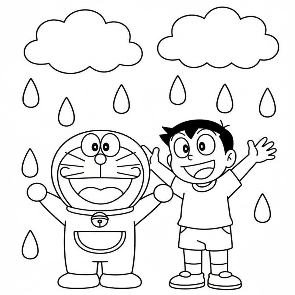 Déšť zdarma prostý omalovánka