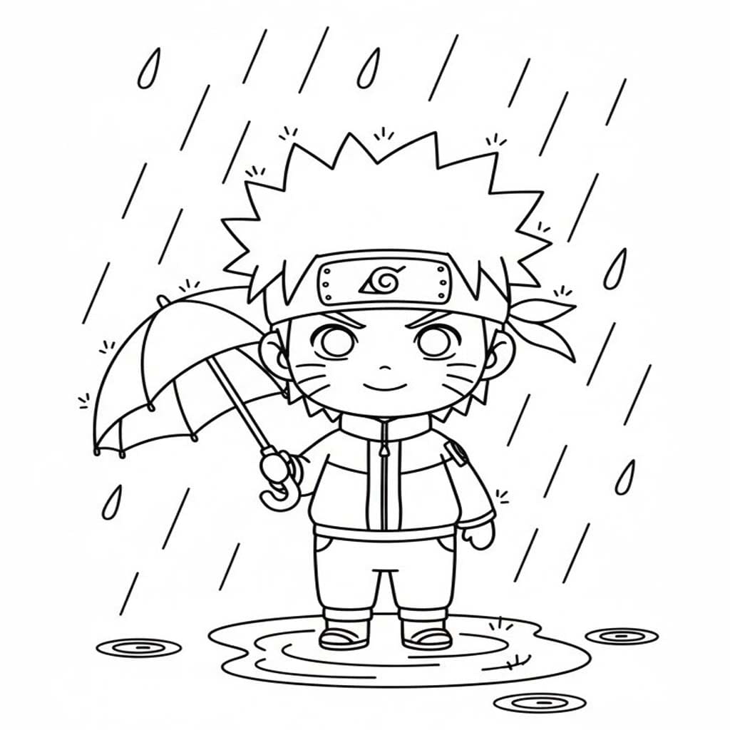 Déšť zdarma snadný tisknutelné omalovánka