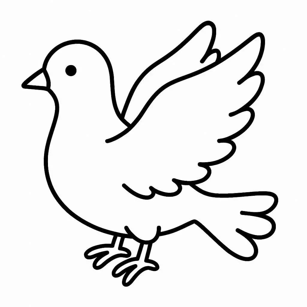 Holub zdarma tisknutelné pro děti omalovánka