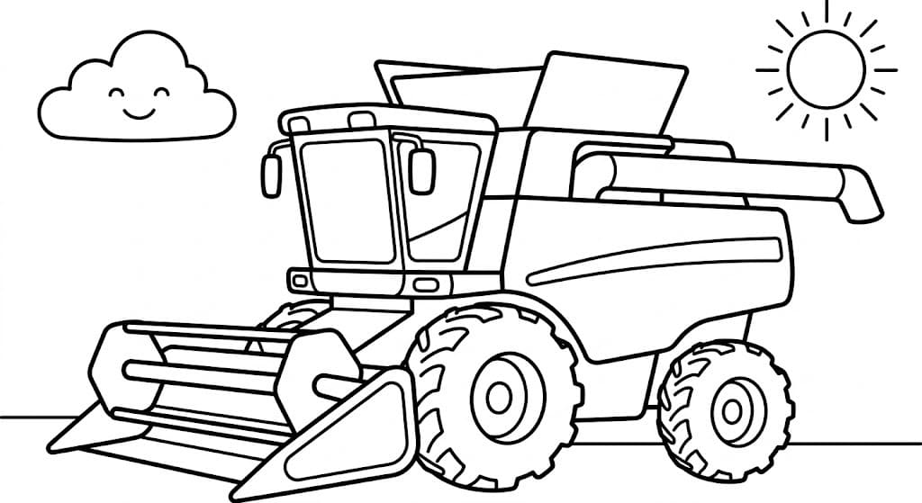 Kombajn snadný tisknutelné omalovánka