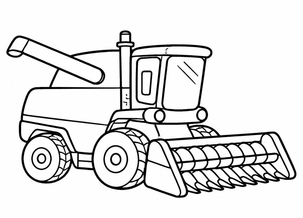Kombajn tisknutelné pro děti omalovánka