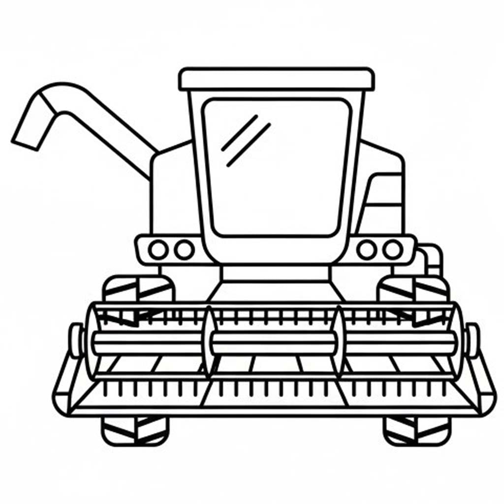 Kombajn zdarma pro děti omalovánka