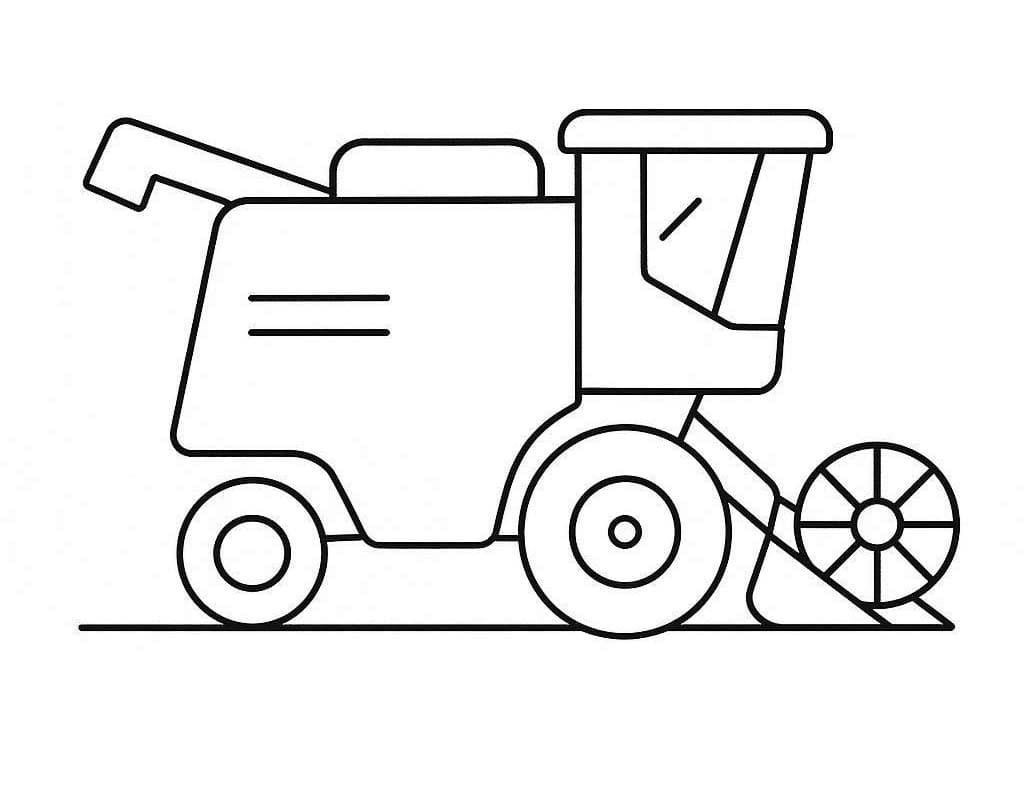 Kombajn zdarma snadný tisknutelné omalovánka