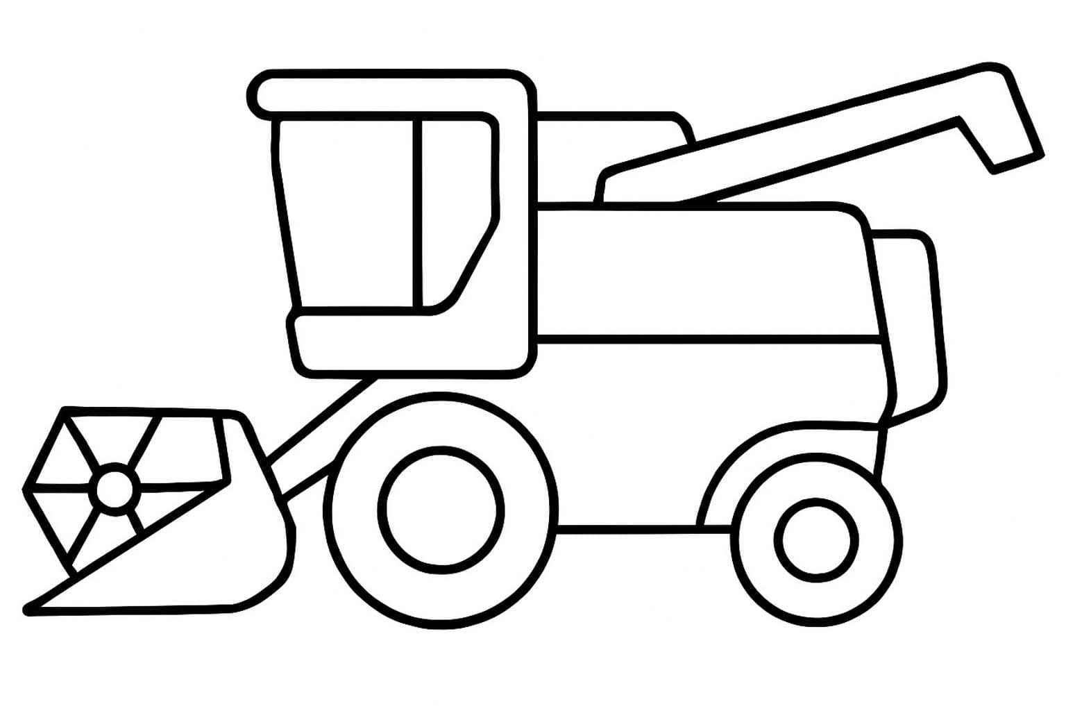 Kombajn zdarma tisknutelné pro děti omalovánka