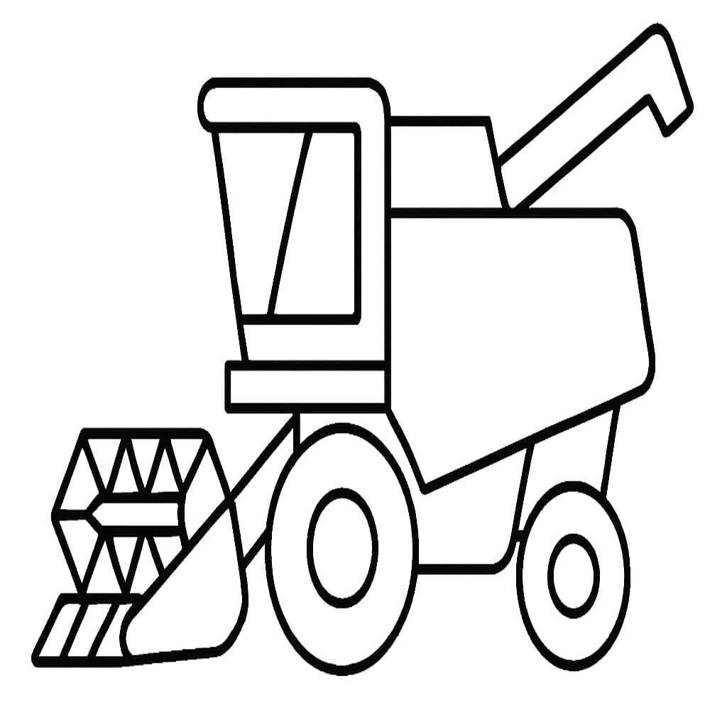 Kombajn zdarma základní tisknutelné omalovánka