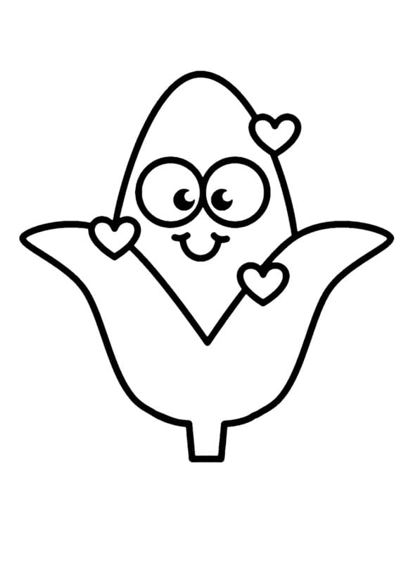 Kukuřice k vytisknutí zdarma omalovánka