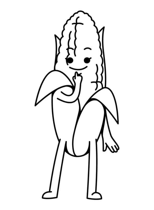 Kukuřice snadný tisknutelné omalovánka