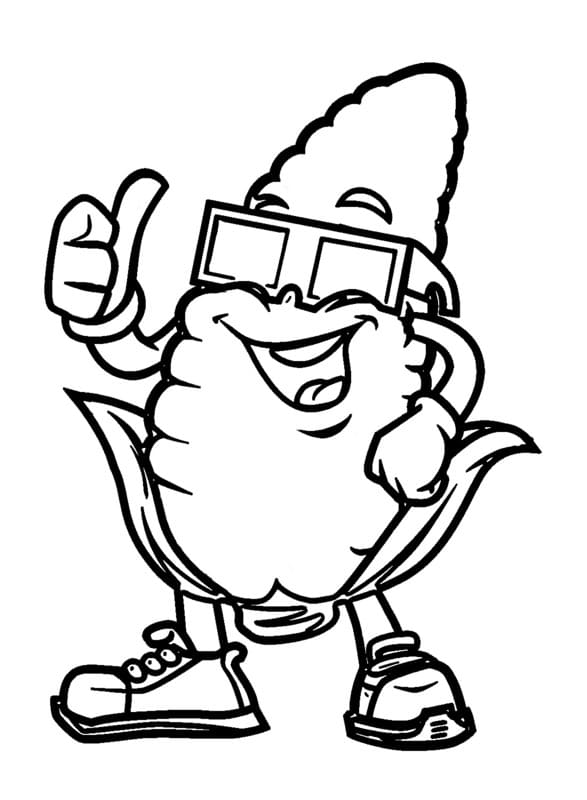 Kukuřice tisknutelné pro děti omalovánka